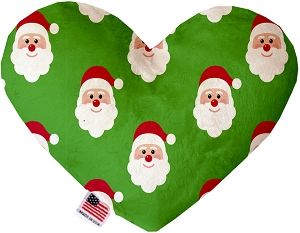 Smiling Santa 6 Inch Heart Dog Toy