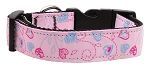 Crazy Hearts Nylon Collars Light Pink Large