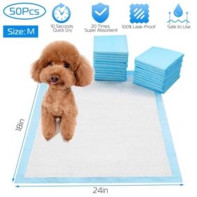 Dog mat, puppy mat, 24 inches x 18 inches, for pet training, thickened Pee mat for dogs, super absorbent dog Pee mat (50 pieces)