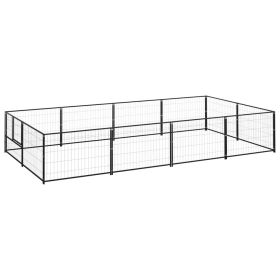 Dog Kennel Black 86.1 ftÂ² Steel