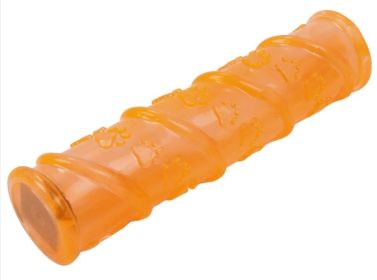 Pet Life 'Glow-Stick' TPR and LED Lighting Squeak and Chew Dog Toy (Color: Orange)